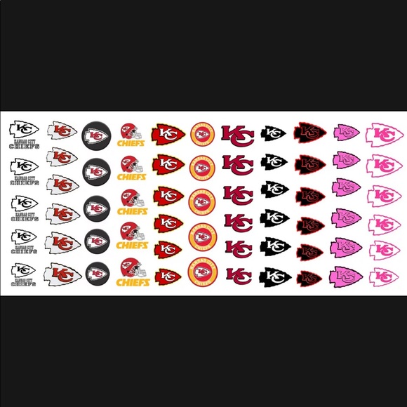 💌BO/GO$6 🏈 Kansas City Chiefs Nail Decals - Picture 2 of 5